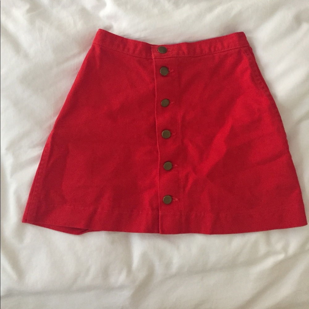 Red denim American Apparel Mini Skirt