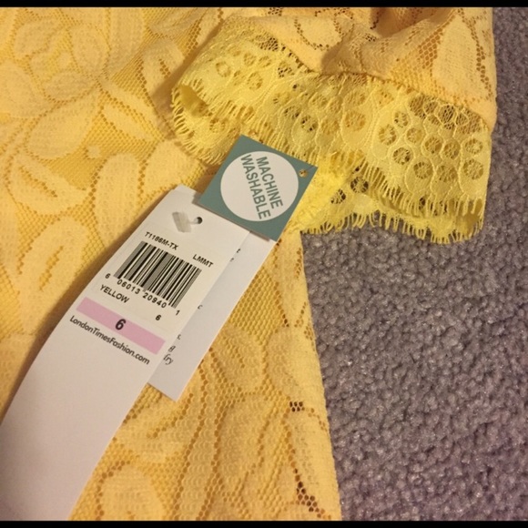 London Times Dresses Yellow Lace London Times Dress Nwt Poshmark