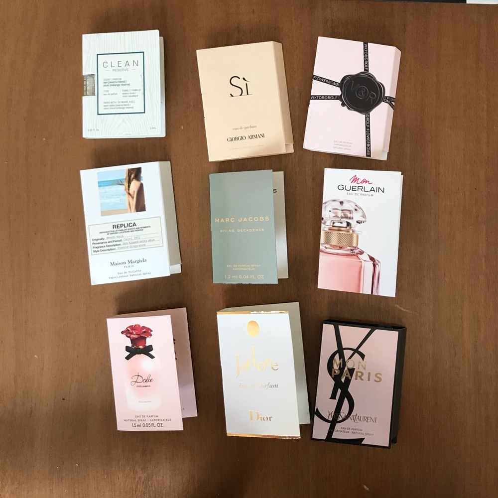 Set of six perfume samples