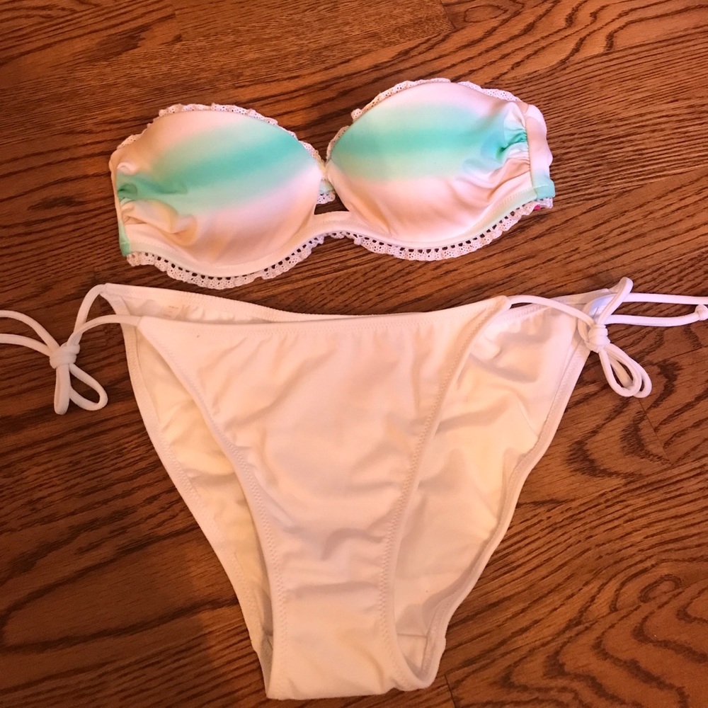 Victoria's Secret White and Tie-dye Bikini