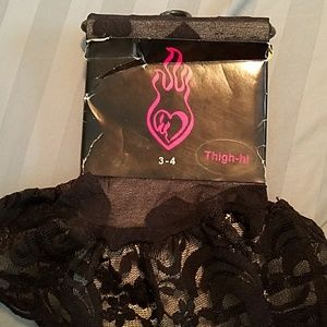 Torrid thigh-hi black heart with lace NWT