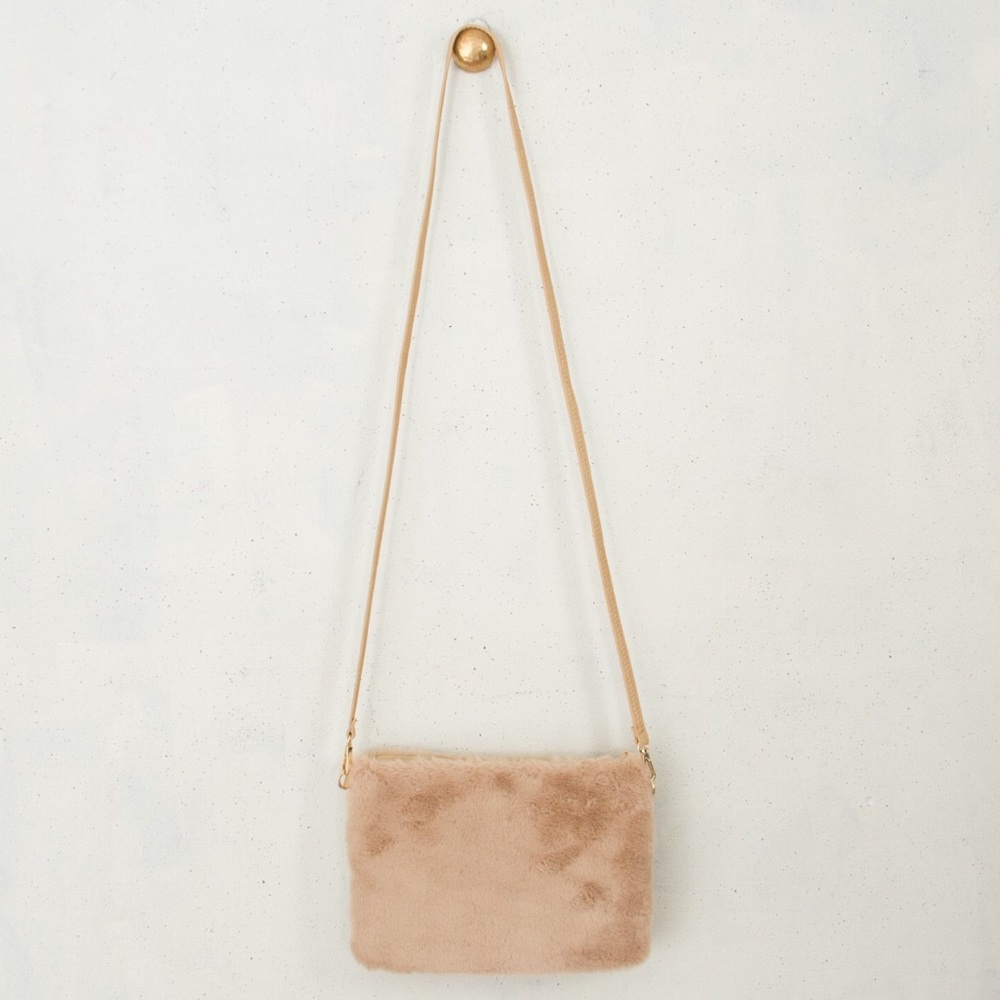 Faux fur crossbody or clutch