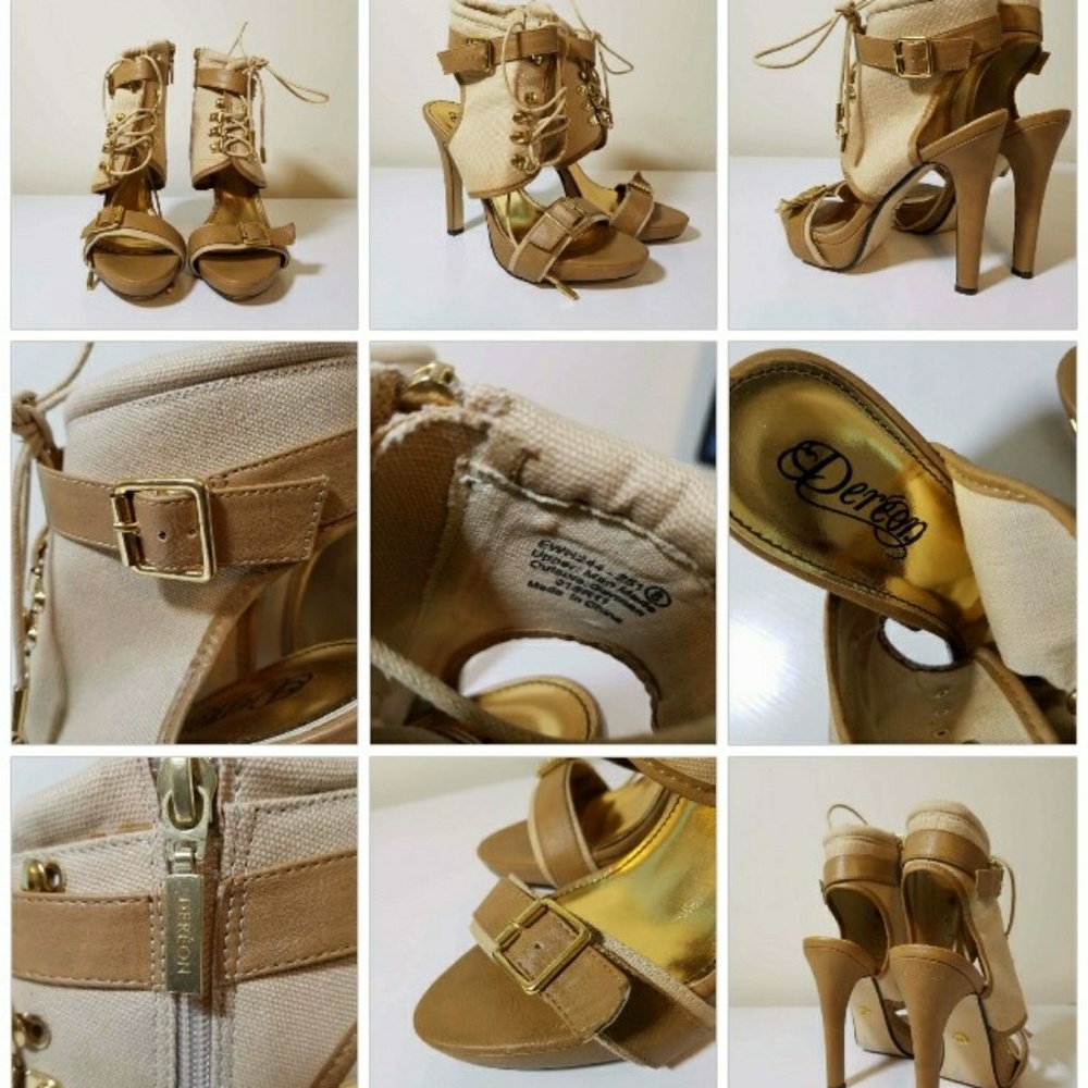 Tan Dereon Heels Size 8