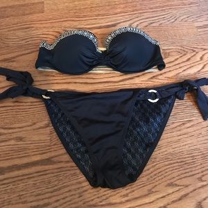 Victoria's Secret Black Embellished Bikini