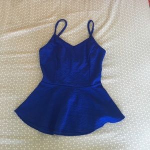 Blue peplum top