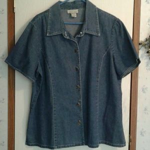 Blue jean shirt short sleeved