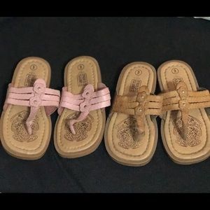 2 pairs of toddle girls sandals size 9