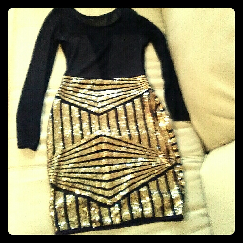 Black/Gold Sequin Dress