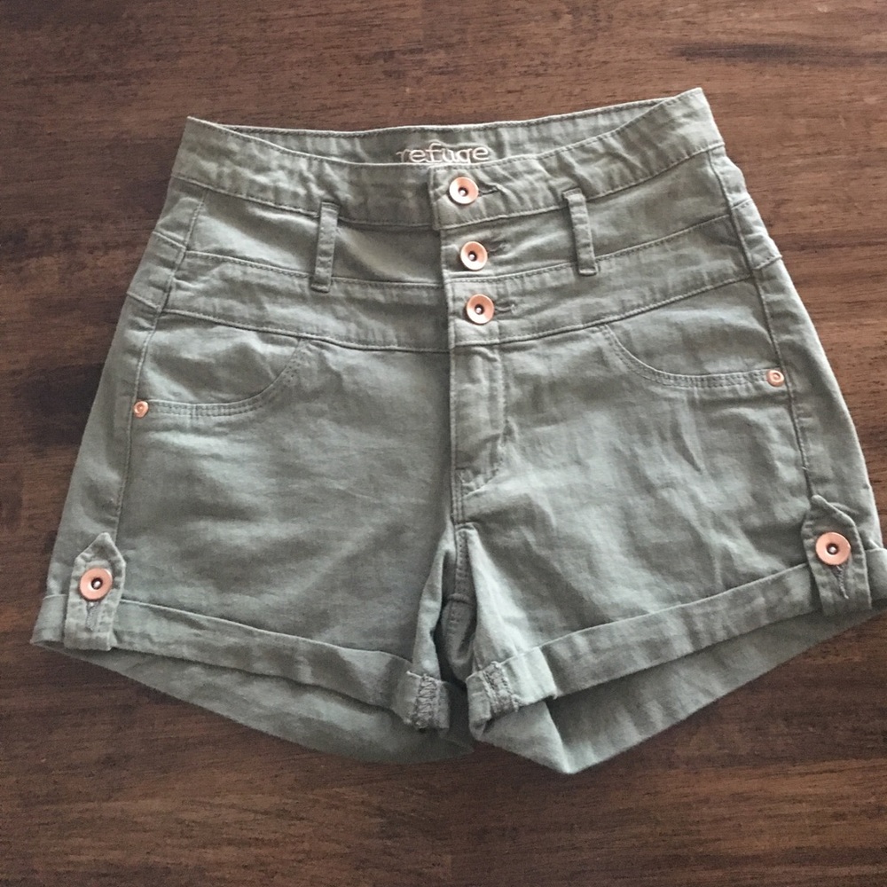 Sold Refuge army green high rise Shorts