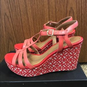 Coral Wedge Sandals
