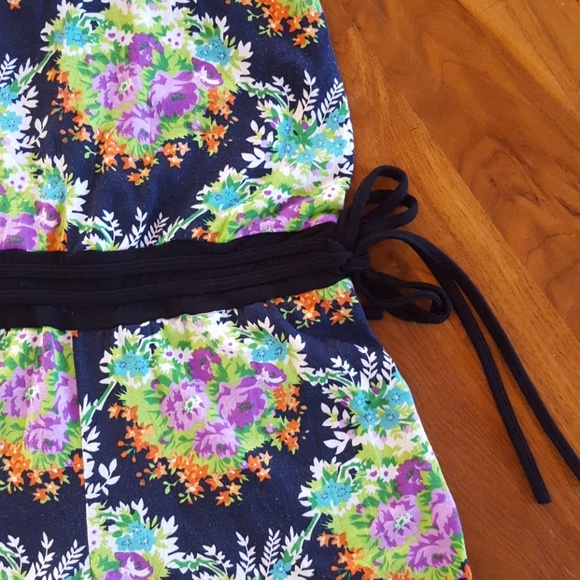 FLORAL PRINT SUMMER SKORT ROMPER/OVERALL - Picture 2 of 5