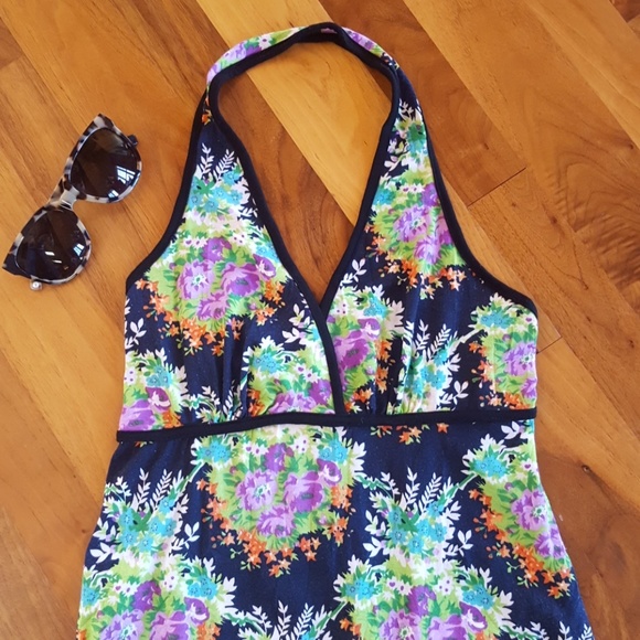 FLORAL PRINT SUMMER SKORT ROMPER/OVERALL - Picture 3 of 5
