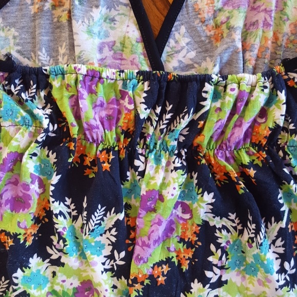 FLORAL PRINT SUMMER SKORT ROMPER/OVERALL - Picture 5 of 5