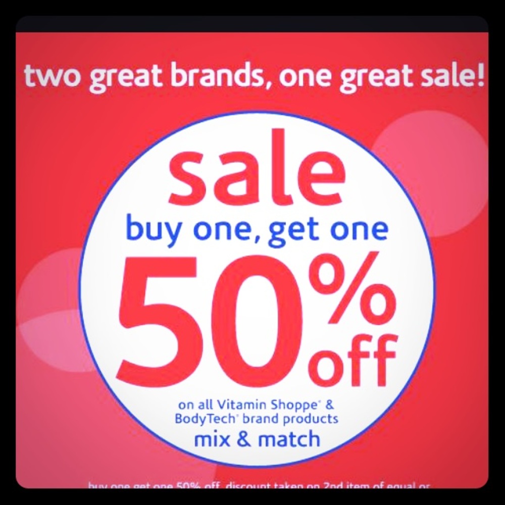 Buy one get one 1/2 off