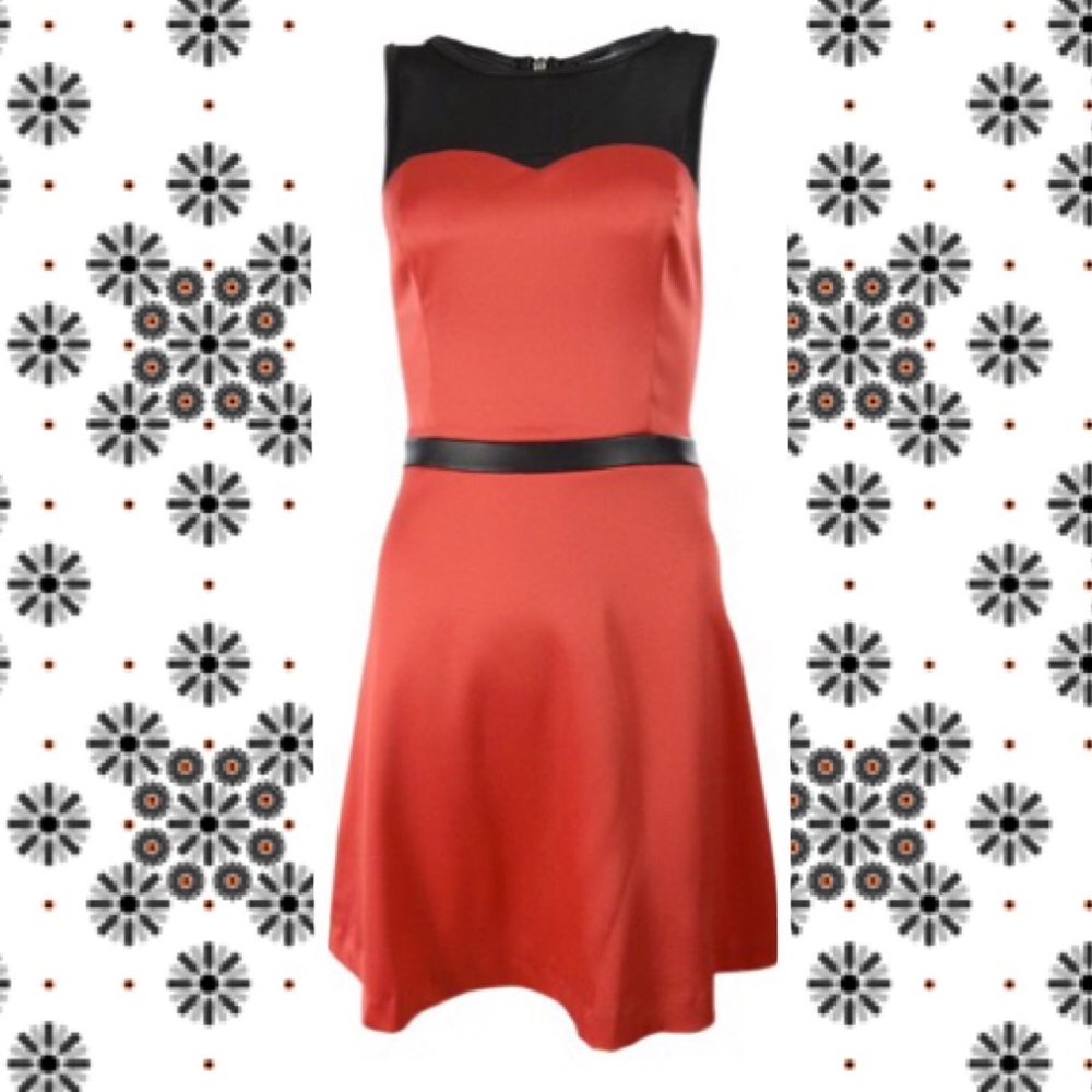 BNWT Kensie Dresses Black and Coral Dress Sz 6