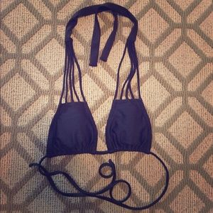 Luli Fama Strappy Black Bikini Top in XS