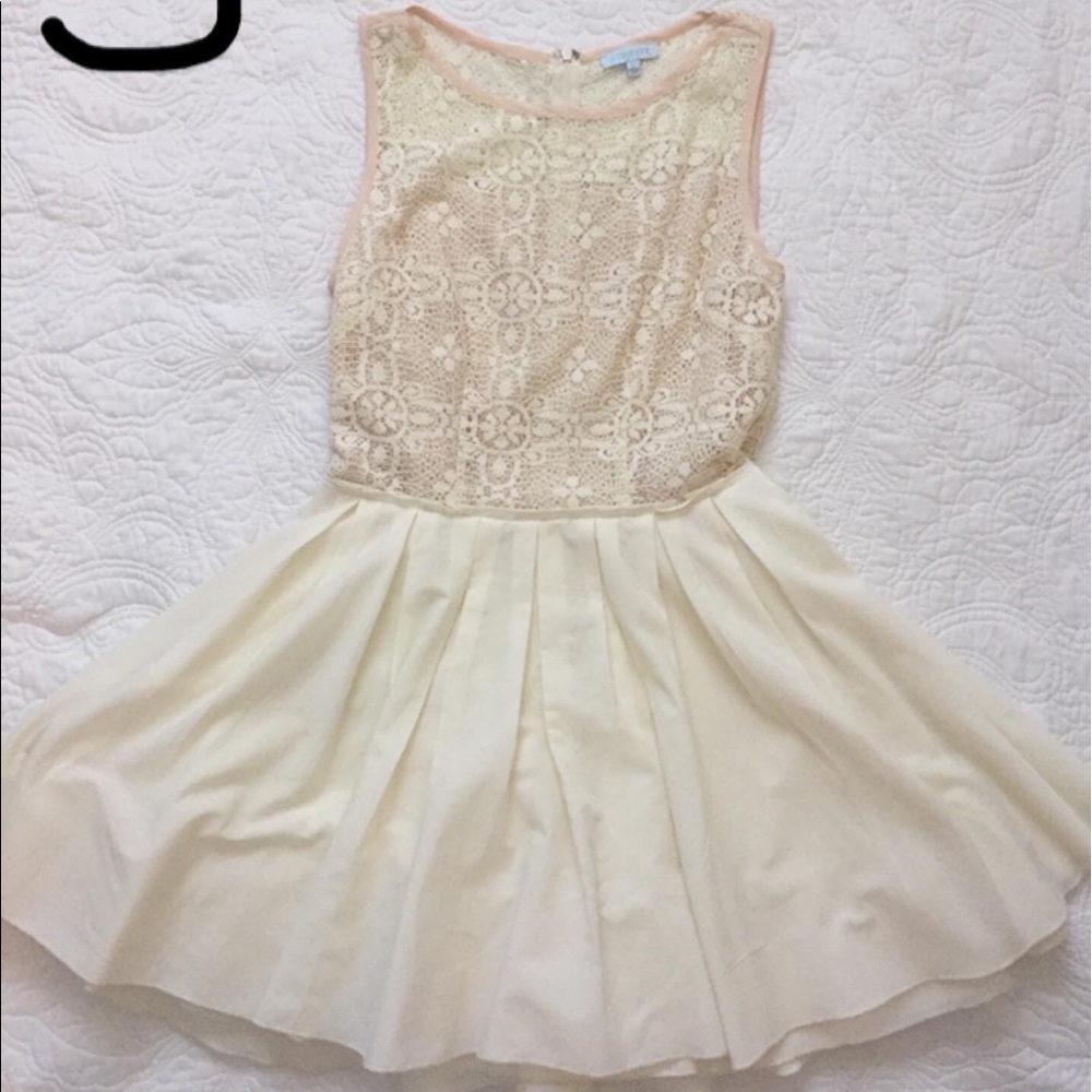 Francesca's ivory / pink dress
