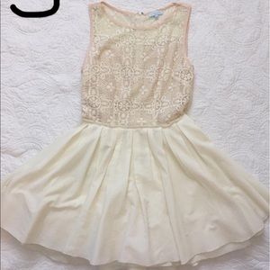 Francesca's ivory / pink dress