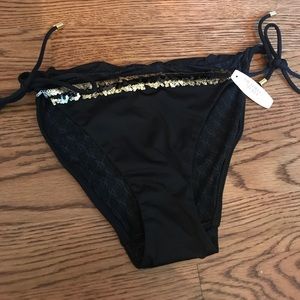 Victoria's Secret Black and Gold Bikini Bottoms