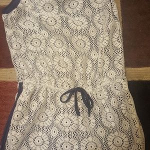 Lace inset romper