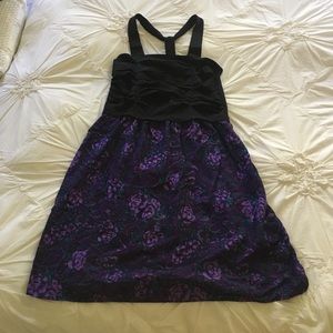 EXCELLENT DEAL! Black and purple floral sundress.
