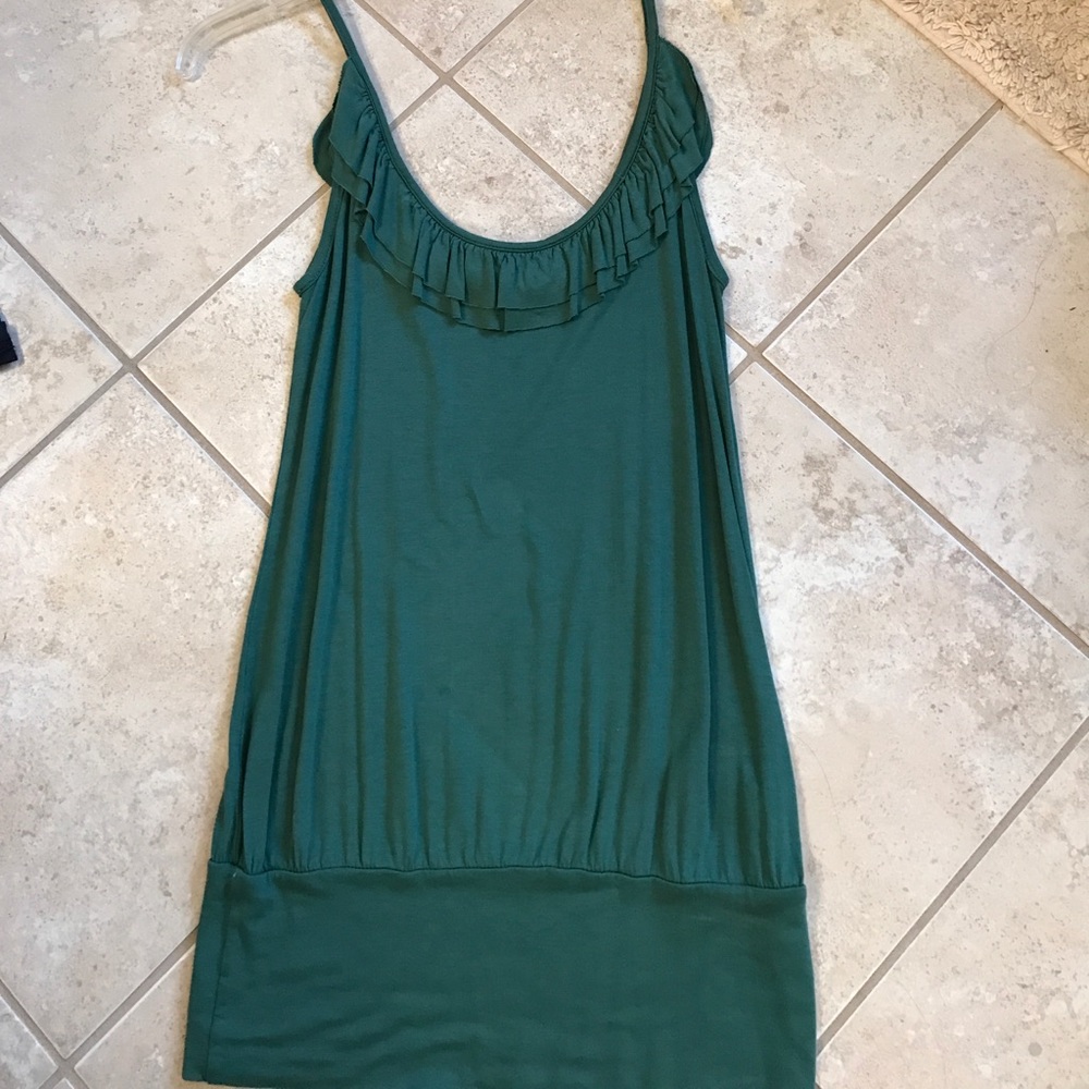 Whisper brand long kelly green tunic tank size sm