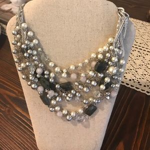Stella & Dot💜 pearl and stone necklace