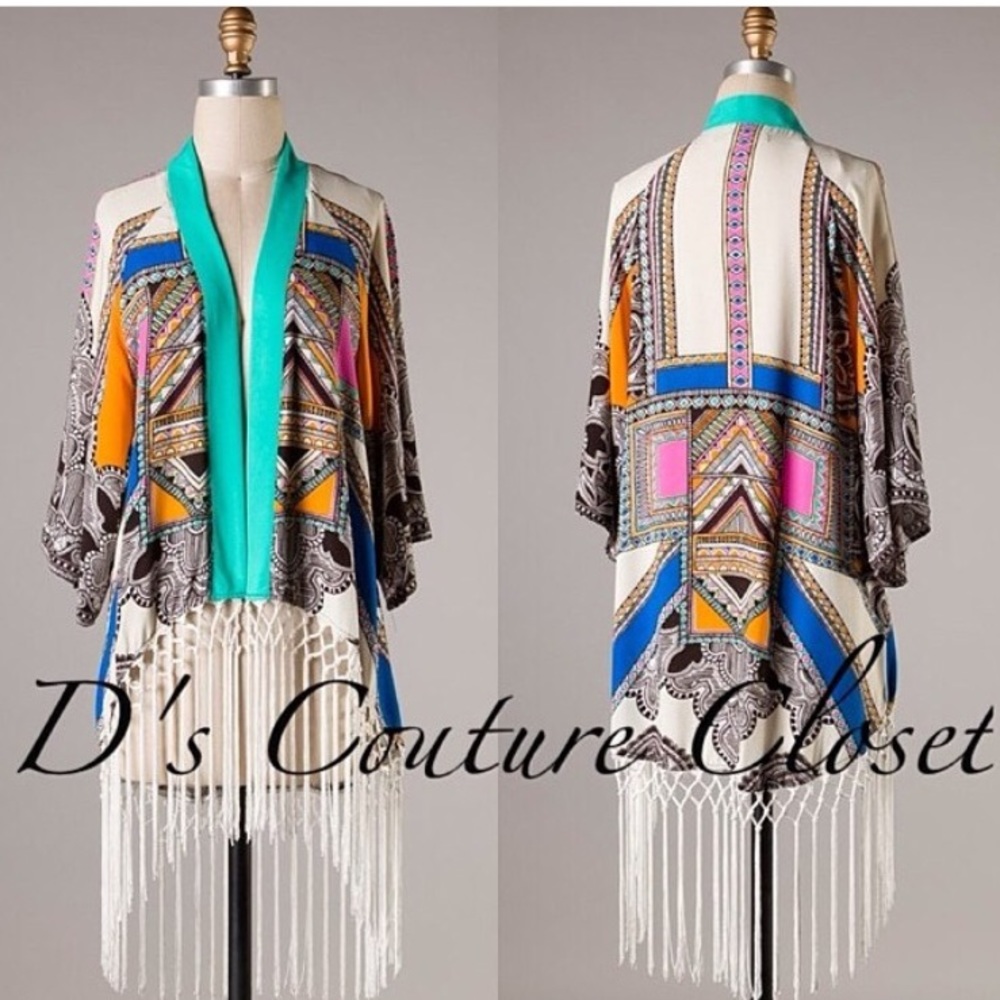 Tribal Print Kimono -brand new / size: L
