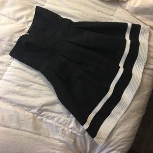 Cute black and white strapless dress