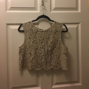 BHLDN Jenny Yoo Cleo Lace Top, sizeM - Harbor Mist