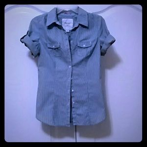 American Eagle Striped Buttoned Shirt Small