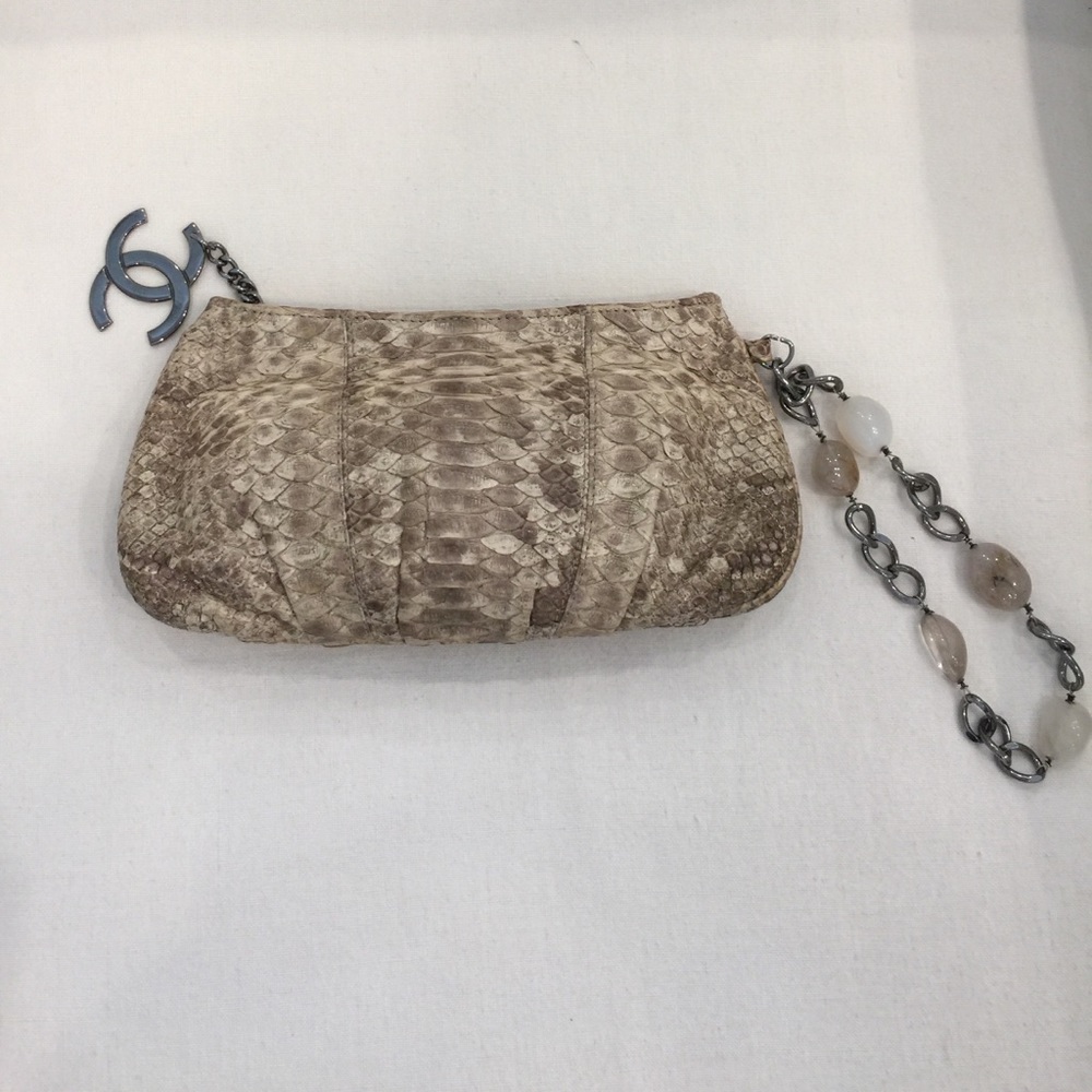 Authentic CHANEL Python clutch