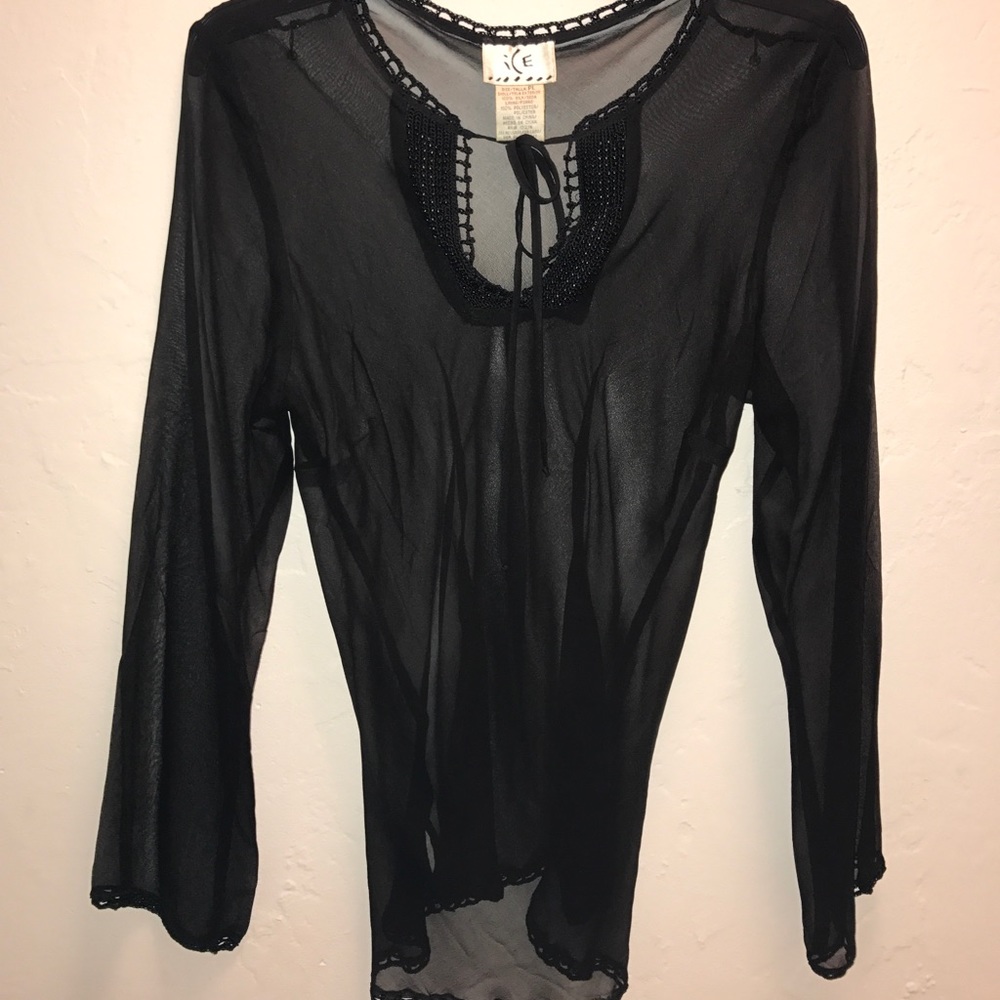 Blouse sheer see through