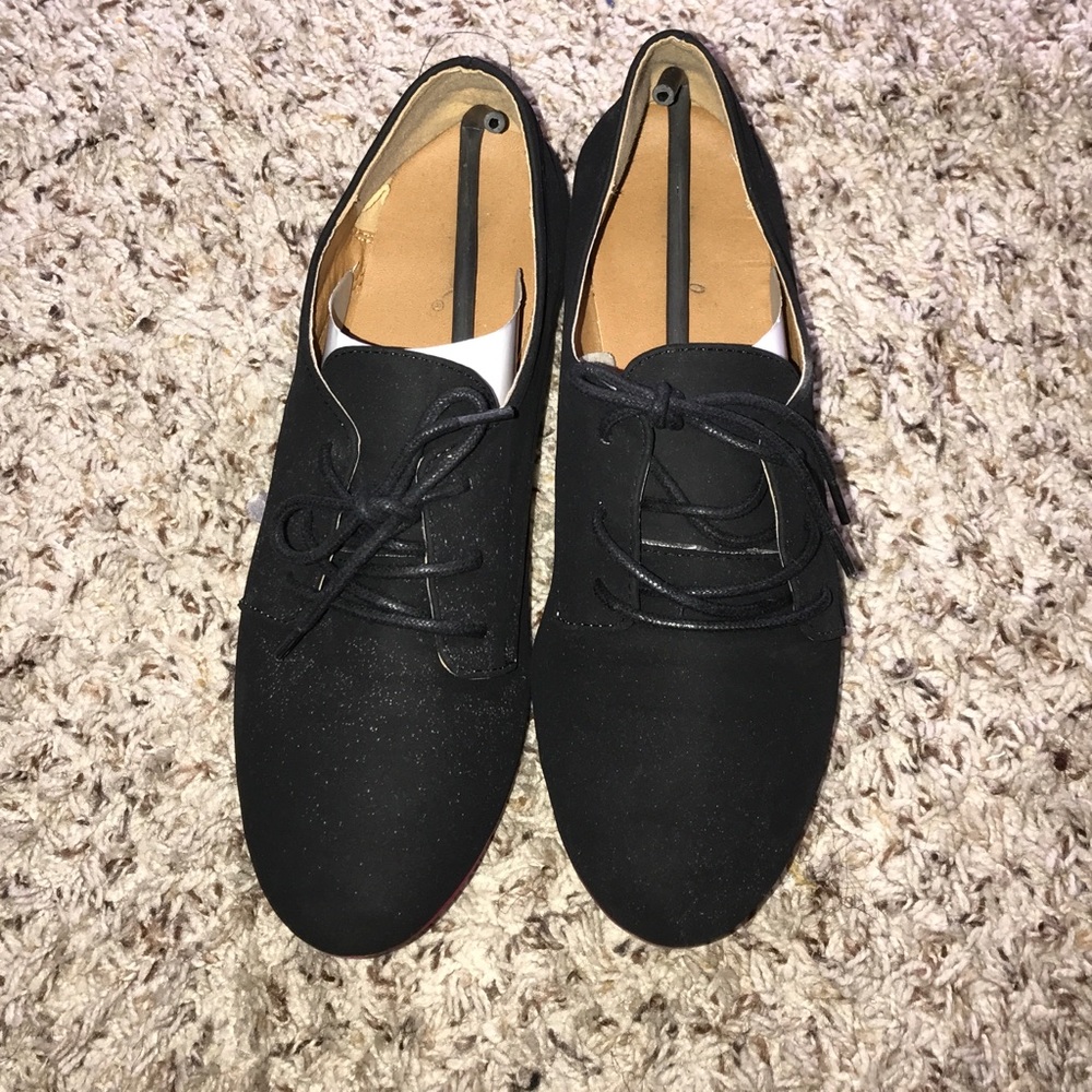 Black suede shoes