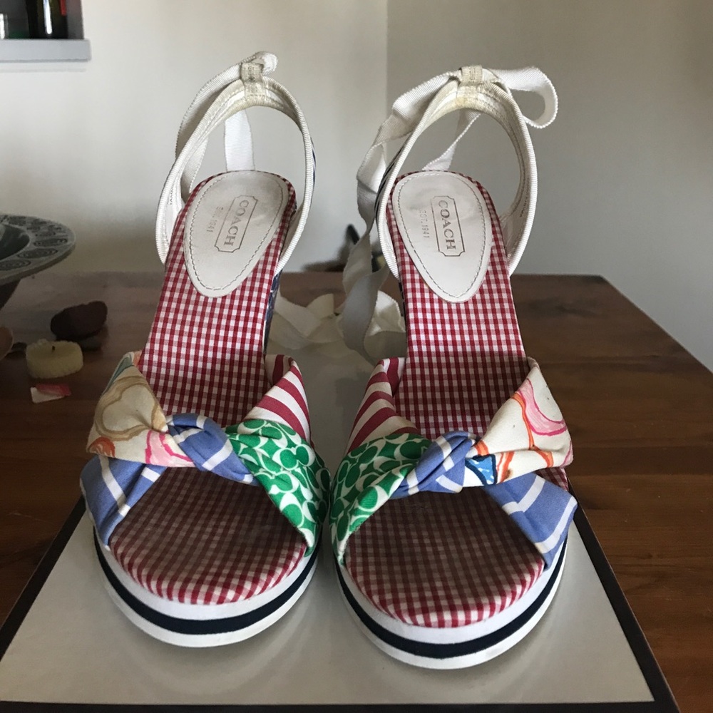 Coach wedge espadrilles size 8.5