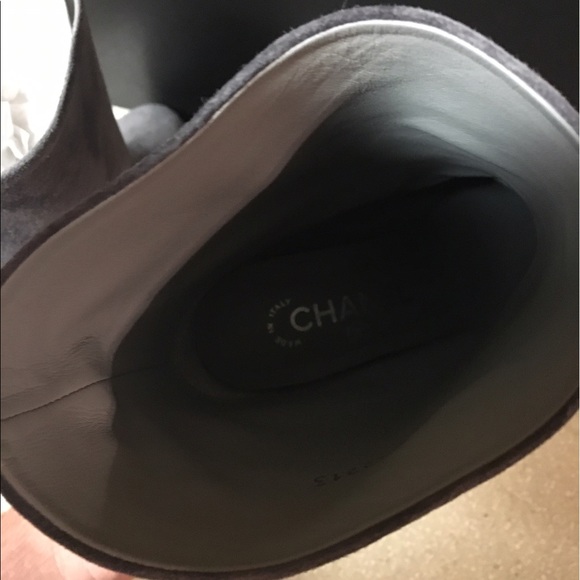 Chanel Classic Grey Suede CC Short Boot Size 38 - Picture 7 of 8