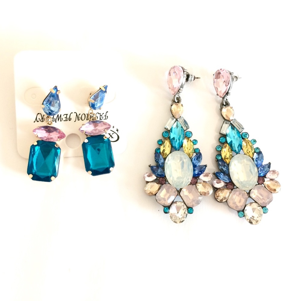 2 Multicolored drop earrings . beautiful!!
