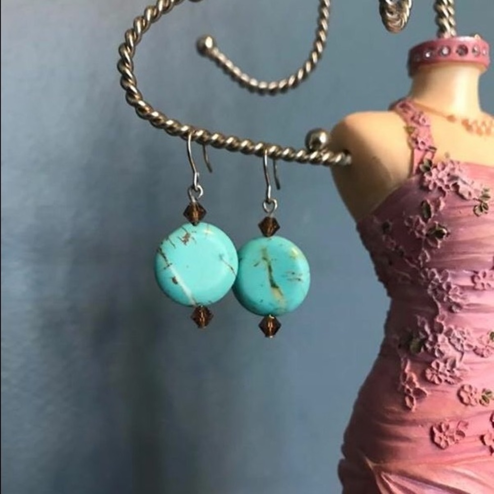 Round Turquoise Earrings