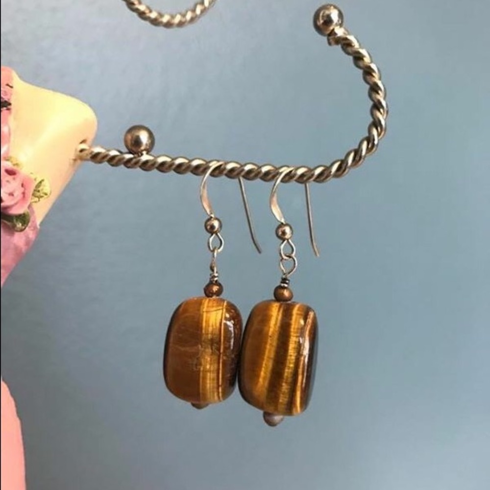 Tiger Eye Stone Earrings