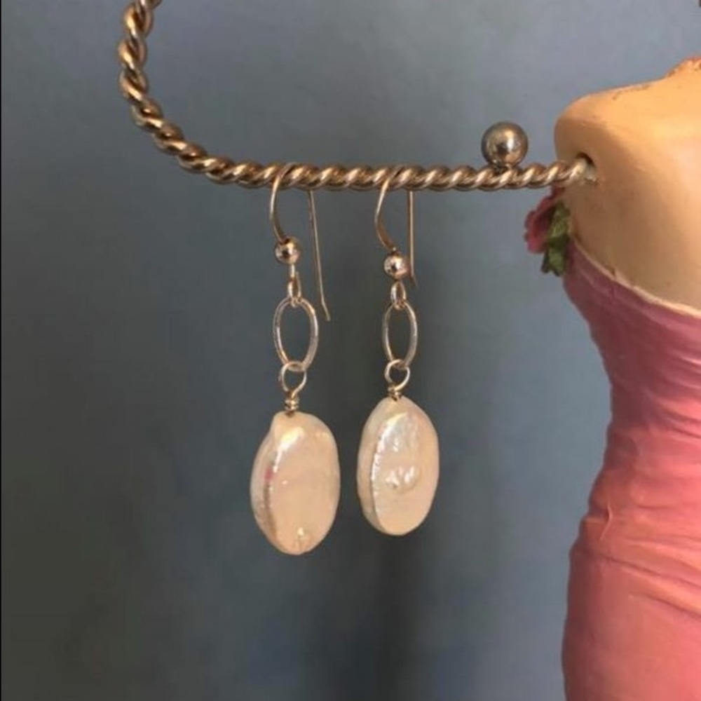 Oval Freshwater Pearl Earrings