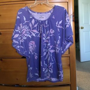 Purple Floral Blouse