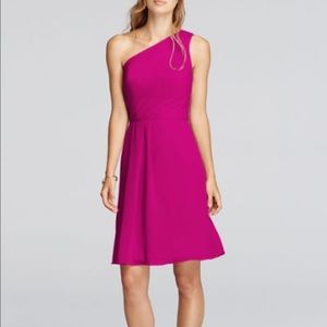 Davids Bridal One Shoulder Chiffon Dress