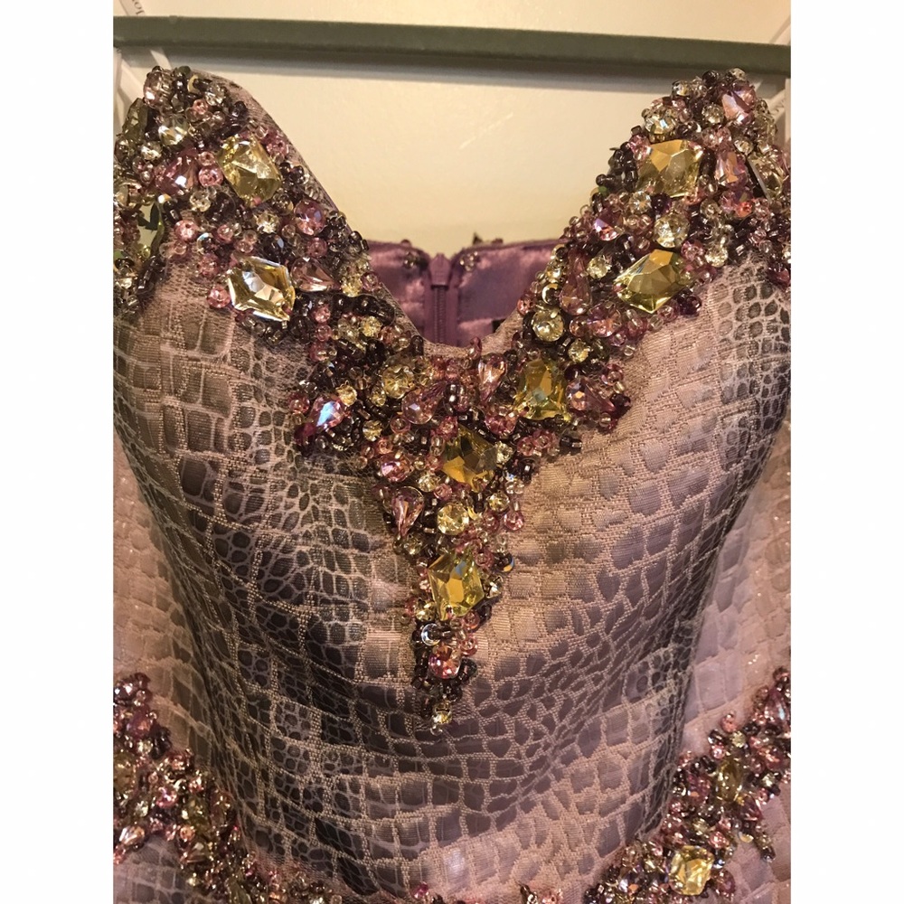 Jovani Metallic Snakeskin Mermaid Prom Dress 9345 - Picture 6 of 8