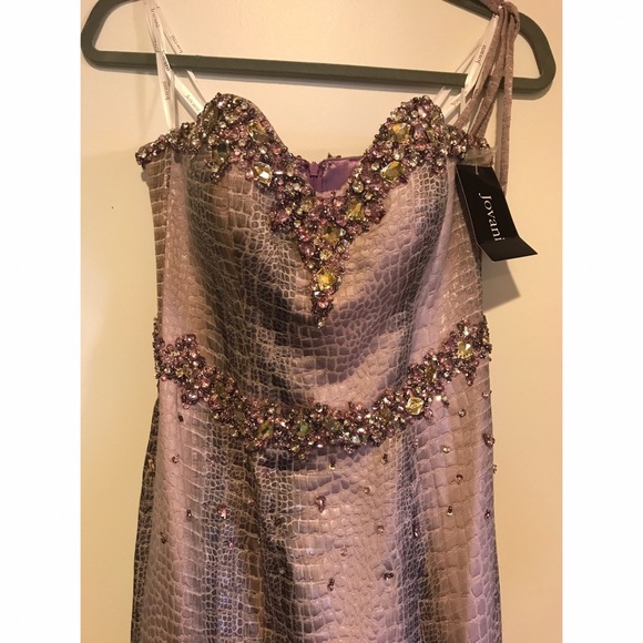 Jovani Metallic Snakeskin Mermaid Prom Dress 9345 - Picture 4 of 8