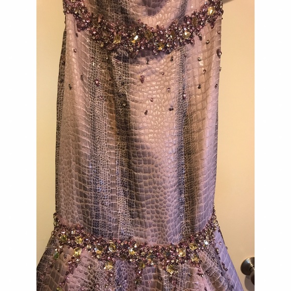 Jovani Metallic Snakeskin Mermaid Prom Dress 9345 - Picture 5 of 8