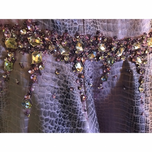 Jovani Metallic Snakeskin Mermaid Prom Dress 9345 - Picture 8 of 8