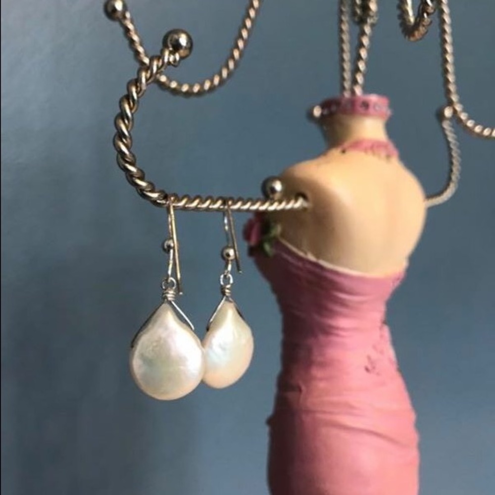 Teardrop Freshwater Pearl Earrings