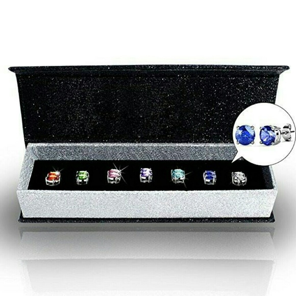 Set of 7 Swarovski Crystals Earrings Studs - Picture 3 of 4
