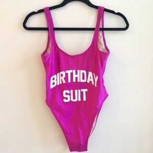 Private party "birthday suit" swimsuit
