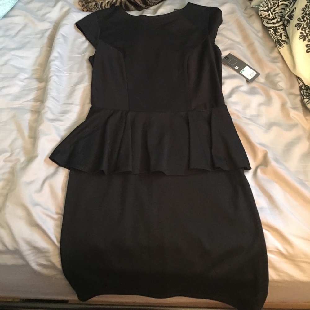 Black peplum dress